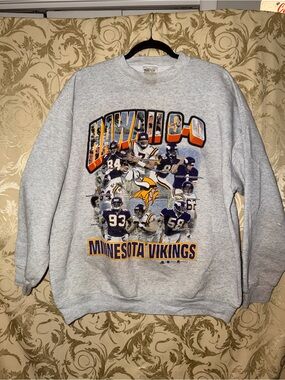 Tultex Minnesota Vikings Gray Crewneck with Team Graphics